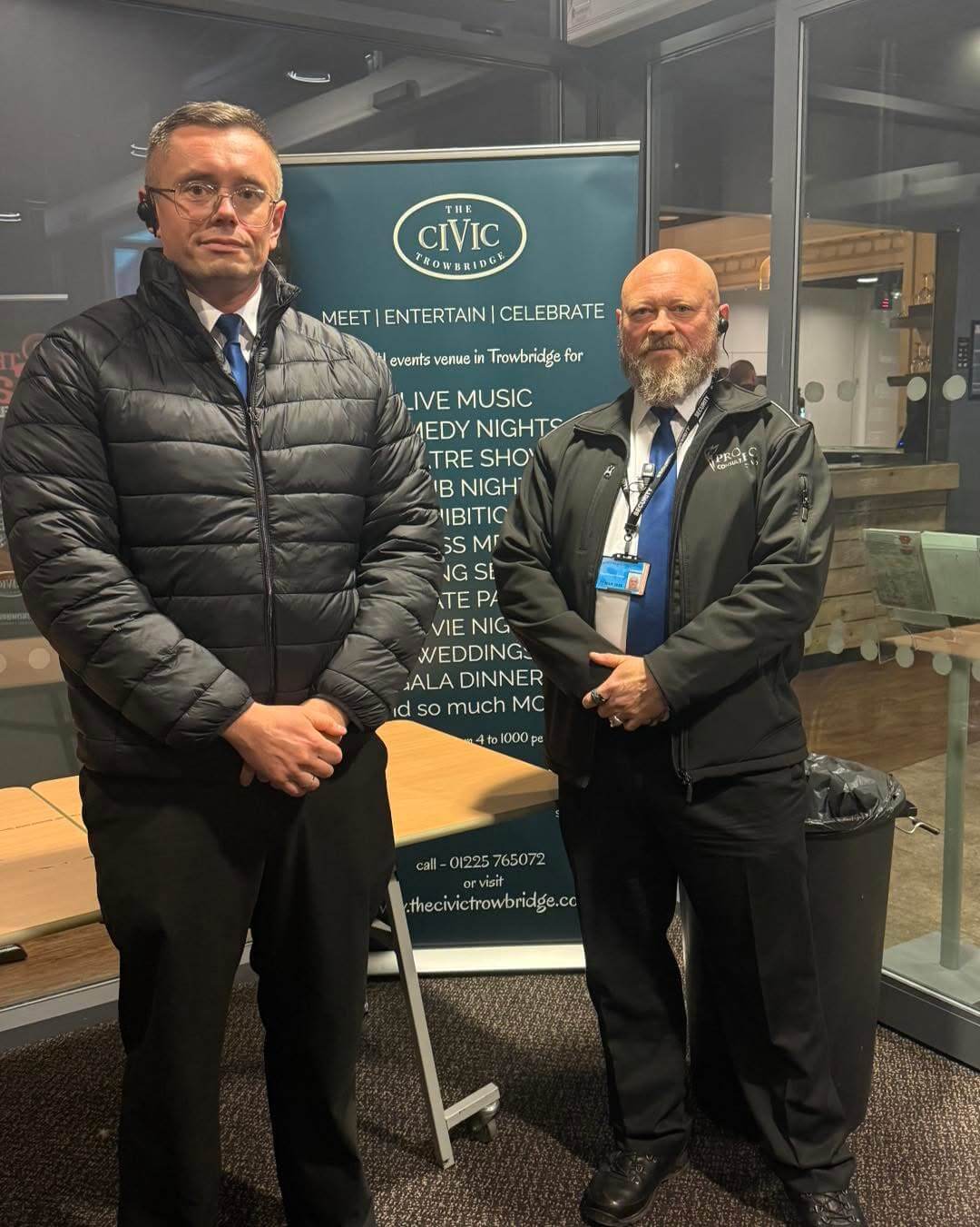 two Prosec Security Guards on duty at an event